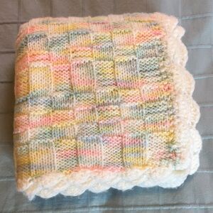 Hand Crocheted Baby Blanket, New!